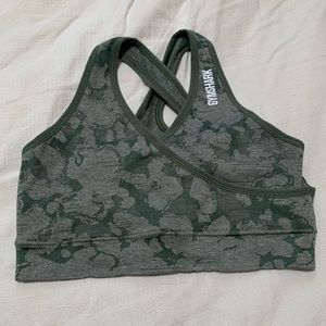 Gymshark light green camo sports bra
